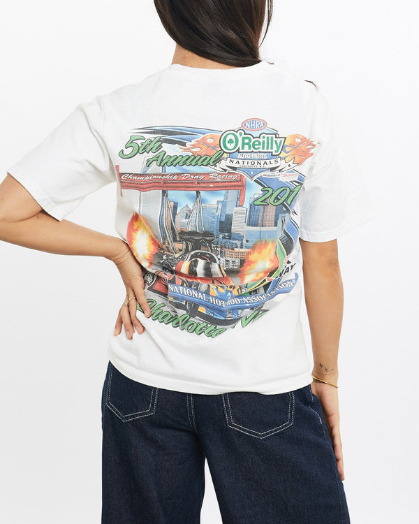 Vintage, O'Reilly, Racing, Tee, The Real Deal, size double extra small, colour White, newtown, sydney, australia, thrift store, opshop, preloved, secondhand, sustainable, retro, antique, 70s, 80s, 90s, 2000s, 00s, fashion, clothing, streetwear, trendy, garment, style, boutique, store, shop, archive, sale, cheap, best, top, T-Shirts