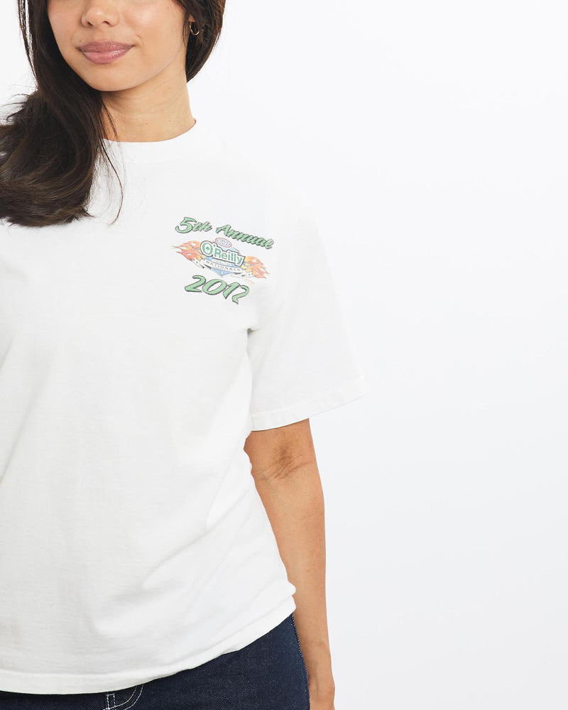 Vintage, O'Reilly, Racing, Tee, The Real Deal, size double extra small, colour White, newtown, sydney, australia, thrift store, opshop, preloved, secondhand, sustainable, retro, antique, 70s, 80s, 90s, 2000s, 00s, fashion, clothing, streetwear, trendy, garment, style, boutique, store, shop, archive, sale, cheap, best, top, T-Shirts