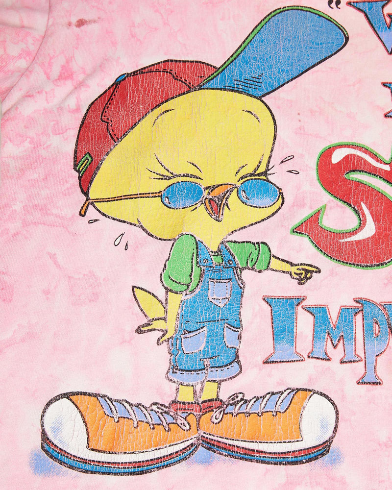 Vintage, 1997, Looney, Tunes, Tweety, Tee, The Real Deal, size double extra small, colour Pink, newtown, sydney, australia, thrift store, opshop, preloved, secondhand, sustainable, retro, antique, 70s, 80s, 90s, 2000s, 00s, fashion, clothing, streetwear, trendy, garment, style, boutique, store, shop, archive, sale, cheap, best, top, T-Shirts