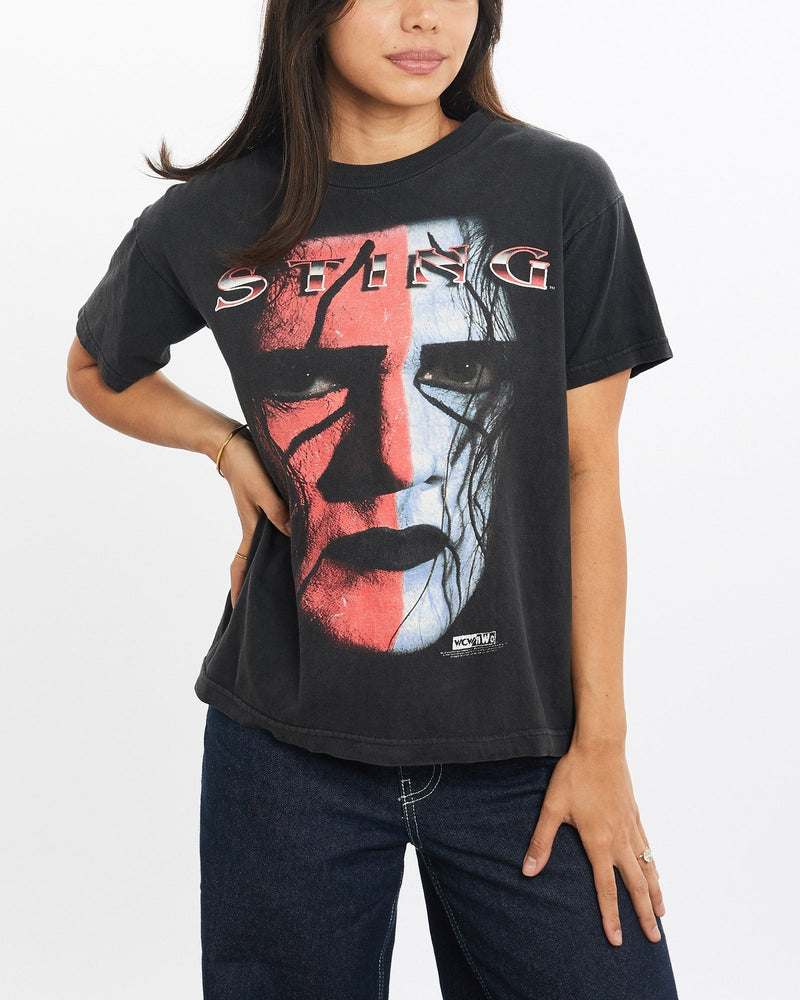 Vintage, 90s, WCW, Sting', Wrestling, Tee, The Real Deal, size double extra small, colour Black, newtown, sydney, australia, thrift store, opshop, preloved, secondhand, sustainable, retro, antique, 70s, 80s, 90s, 2000s, 00s, fashion, clothing, streetwear, trendy, garment, style, boutique, store, shop, archive, sale, cheap, best, top, T-Shirts