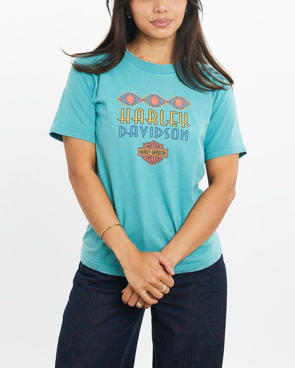 Vintage, 1997, Harley, Davidson, Tee, The Real Deal, size double extra small, colour Blue, newtown, sydney, australia, thrift store, opshop, preloved, secondhand, sustainable, retro, antique, 70s, 80s, 90s, 2000s, 00s, fashion, clothing, streetwear, trendy, garment, style, boutique, store, shop, archive, sale, cheap, best, top, T-Shirts