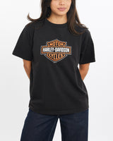 Vintage, Harley, Davidson, Tee, The Real Deal, size double extra small, colour Black, newtown, sydney, australia, thrift store, opshop, preloved, secondhand, sustainable, retro, antique, 70s, 80s, 90s, 2000s, 00s, fashion, clothing, streetwear, trendy, garment, style, boutique, store, shop, archive, sale, cheap, best, top, T-Shirts