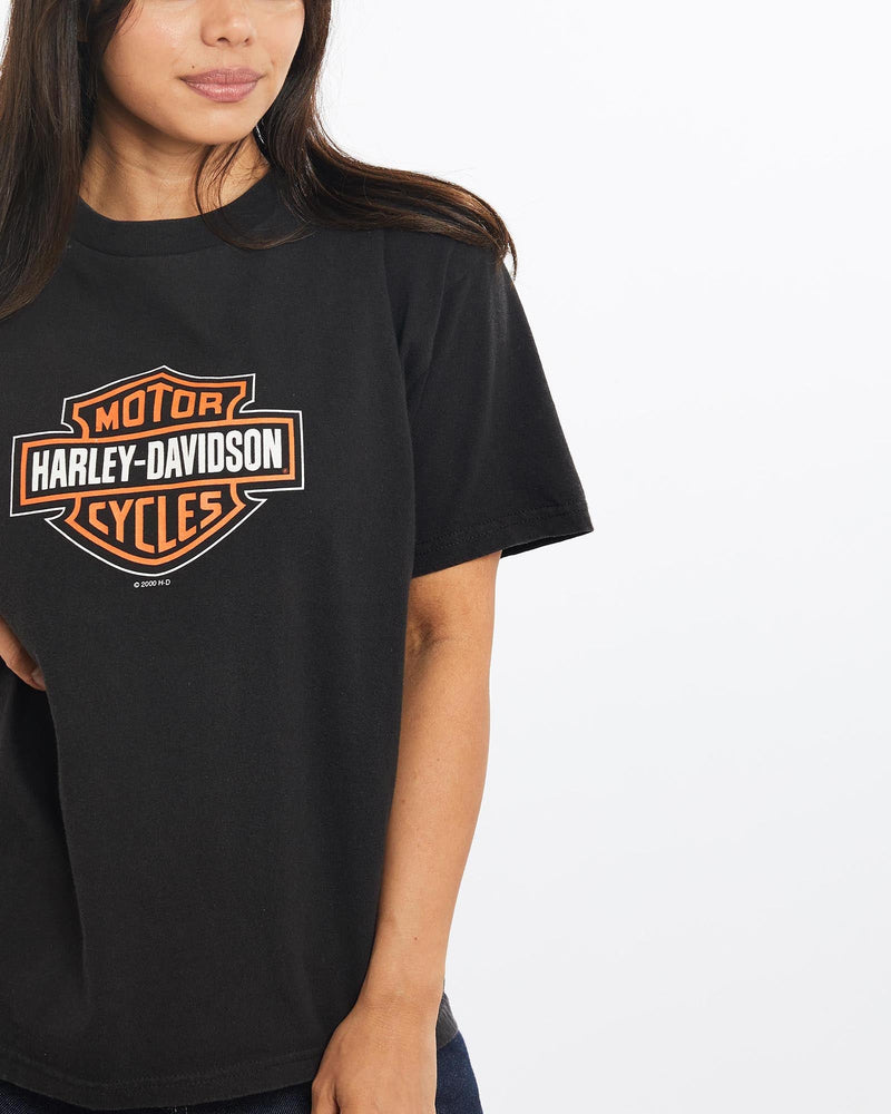 Vintage, Harley, Davidson, Tee, The Real Deal, size double extra small, colour Black, newtown, sydney, australia, thrift store, opshop, preloved, secondhand, sustainable, retro, antique, 70s, 80s, 90s, 2000s, 00s, fashion, clothing, streetwear, trendy, garment, style, boutique, store, shop, archive, sale, cheap, best, top, T-Shirts