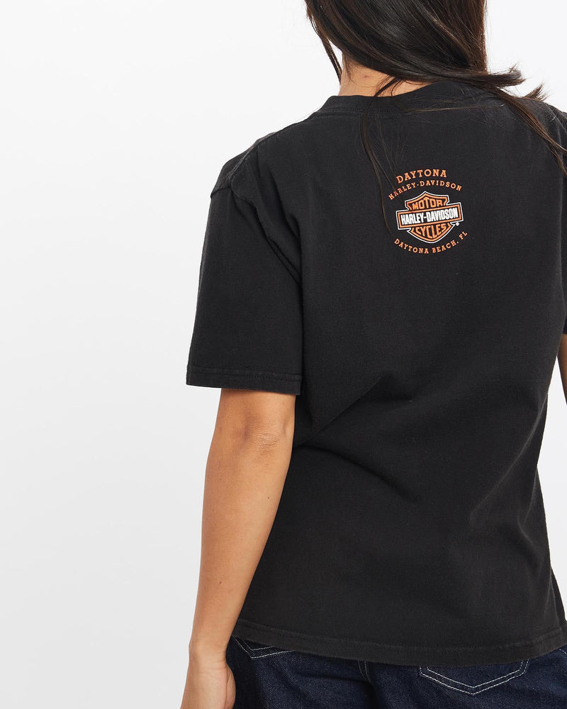 Vintage, Harley, Davidson, Tee, The Real Deal, size double extra small, colour Black, newtown, sydney, australia, thrift store, opshop, preloved, secondhand, sustainable, retro, antique, 70s, 80s, 90s, 2000s, 00s, fashion, clothing, streetwear, trendy, garment, style, boutique, store, shop, archive, sale, cheap, best, top, T-Shirts