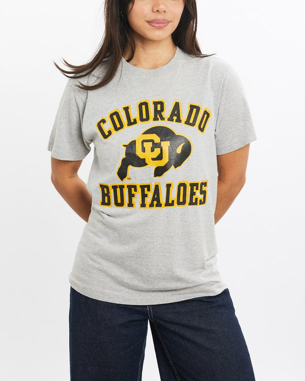Vintage, 80s, NCAA, Colorado, Buffaloes, Tee, The Real Deal, size double extra small, colour Grey, newtown, sydney, australia, thrift store, opshop, preloved, secondhand, sustainable, retro, antique, 70s, 80s, 90s, 2000s, 00s, fashion, clothing, streetwear, trendy, garment, style, boutique, store, shop, archive, sale, cheap, best, top, T-Shirts