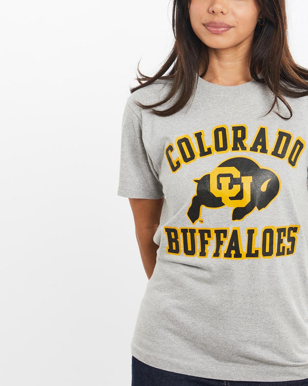 Vintage, 80s, NCAA, Colorado, Buffaloes, Tee, The Real Deal, size double extra small, colour Grey, newtown, sydney, australia, thrift store, opshop, preloved, secondhand, sustainable, retro, antique, 70s, 80s, 90s, 2000s, 00s, fashion, clothing, streetwear, trendy, garment, style, boutique, store, shop, archive, sale, cheap, best, top, T-Shirts