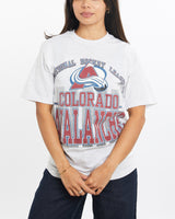 Vintage, 90s, NHL, Colorado, Avalanche, Tee, The Real Deal, size double extra small, colour White, newtown, sydney, australia, thrift store, opshop, preloved, secondhand, sustainable, retro, antique, 70s, 80s, 90s, 2000s, 00s, fashion, clothing, streetwear, trendy, garment, style, boutique, store, shop, archive, sale, cheap, best, top, T-Shirts