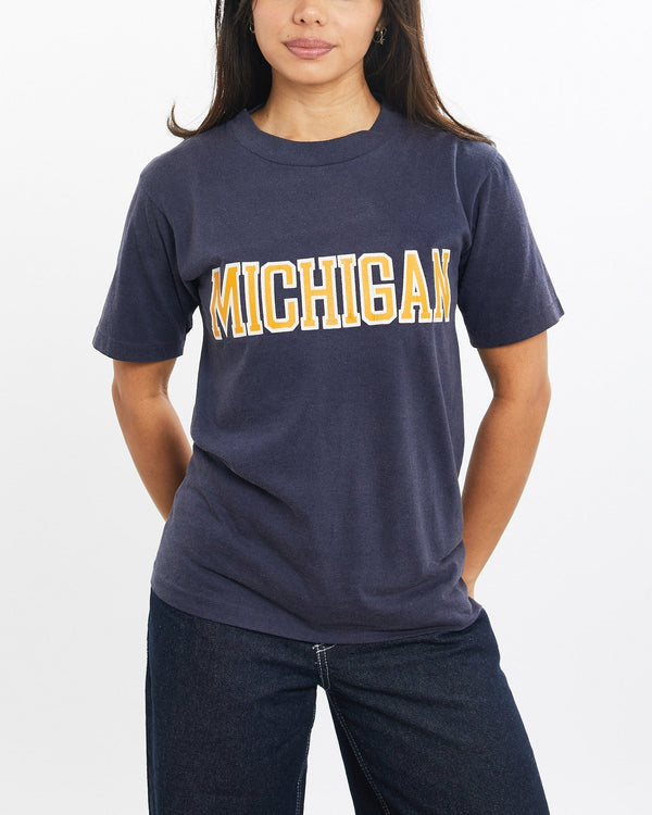 Vintage, 80s, Michigan, Tee, The Real Deal, size double extra small, colour Navy, newtown, sydney, australia, thrift store, opshop, preloved, secondhand, sustainable, retro, antique, 70s, 80s, 90s, 2000s, 00s, fashion, clothing, streetwear, trendy, garment, style, boutique, store, shop, archive, sale, cheap, best, top, T-Shirts