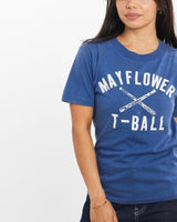Vintage, 80s, Mayflower, T-Ball, Tee, The Real Deal, size double extra small, colour Blue, newtown, sydney, australia, thrift store, opshop, preloved, secondhand, sustainable, retro, antique, 70s, 80s, 90s, 2000s, 00s, fashion, clothing, streetwear, trendy, garment, style, boutique, store, shop, archive, sale, cheap, best, top, T-Shirts