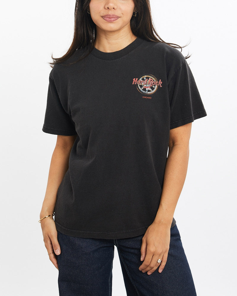 Vintage, 90s, Hard, Rock, Cafe, Chicago, Tee, The Real Deal, size double extra small, colour Black, newtown, sydney, australia, thrift store, opshop, preloved, secondhand, sustainable, retro, antique, 70s, 80s, 90s, 2000s, 00s, fashion, clothing, streetwear, trendy, garment, style, boutique, store, shop, archive, sale, cheap, best, top, T-Shirts