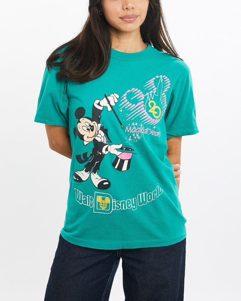 Vintage, 90s, Disney, Mickey, Mouse, Tee, The Real Deal, size double extra small, colour Green, newtown, sydney, australia, thrift store, opshop, preloved, secondhand, sustainable, retro, antique, 70s, 80s, 90s, 2000s, 00s, fashion, clothing, streetwear, trendy, garment, style, boutique, store, shop, archive, sale, cheap, best, top, T-Shirts