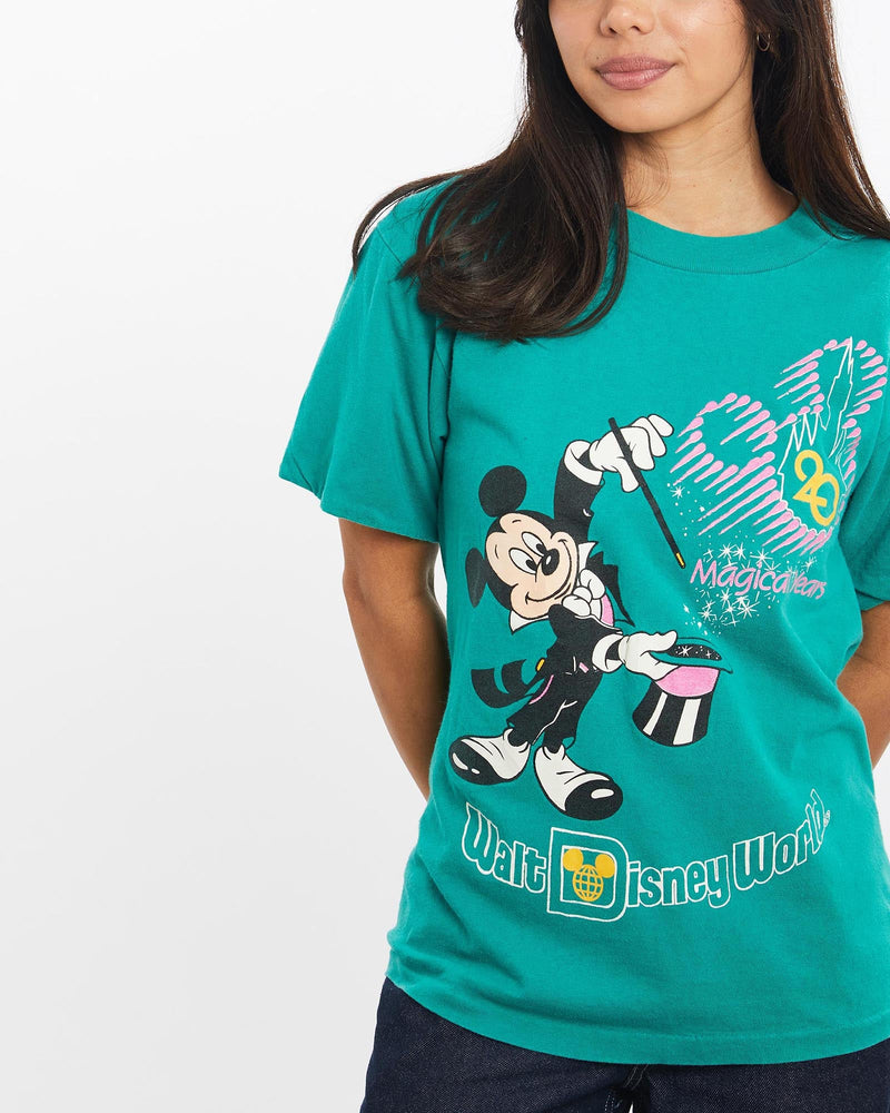 Vintage, 90s, Disney, Mickey, Mouse, Tee, The Real Deal, size double extra small, colour Green, newtown, sydney, australia, thrift store, opshop, preloved, secondhand, sustainable, retro, antique, 70s, 80s, 90s, 2000s, 00s, fashion, clothing, streetwear, trendy, garment, style, boutique, store, shop, archive, sale, cheap, best, top, T-Shirts