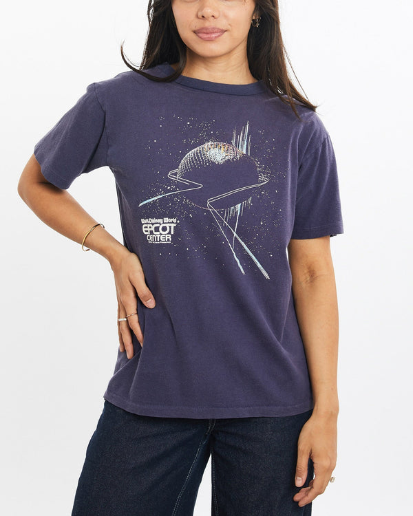 Vintage, 1982, Disney, Epcot, Center, Tee, The Real Deal, size double extra small, colour Purple, newtown, sydney, australia, thrift store, opshop, preloved, secondhand, sustainable, retro, antique, 70s, 80s, 90s, 2000s, 00s, fashion, clothing, streetwear, trendy, garment, style, boutique, store, shop, archive, sale, cheap, best, top, T-Shirts