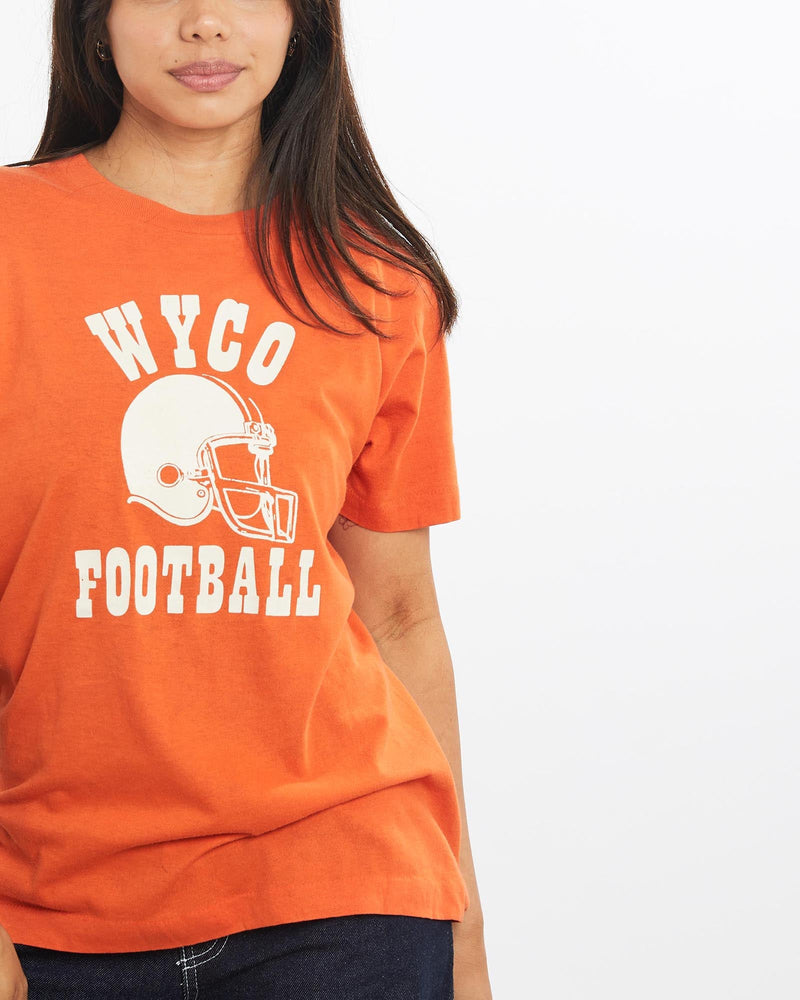 Vintage, 80s, WYCO, Football, Tee, The Real Deal, size extra small, colour Orange, newtown, sydney, australia, thrift store, opshop, preloved, secondhand, sustainable, retro, antique, 70s, 80s, 90s, 2000s, 00s, fashion, clothing, streetwear, trendy, garment, style, boutique, store, shop, archive, sale, cheap, best, top, T-Shirts