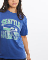 Vintage, 80s, NFL, Seattle, Seahawks, Tee, The Real Deal, size double extra small, colour Blue, newtown, sydney, australia, thrift store, opshop, preloved, secondhand, sustainable, retro, antique, 70s, 80s, 90s, 2000s, 00s, fashion, clothing, streetwear, trendy, garment, style, boutique, store, shop, archive, sale, cheap, best, top, T-Shirts