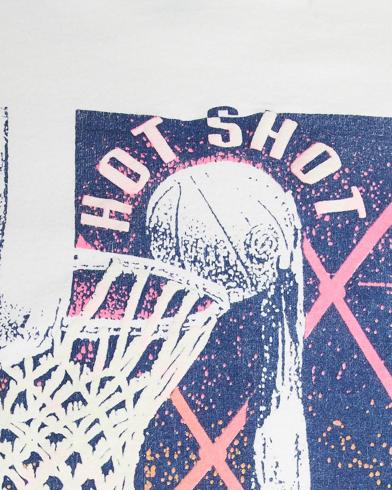 Vintage, 90s, Hot, Shot, Basketball, Tee, The Real Deal, size double extra small, colour White, newtown, sydney, australia, thrift store, opshop, preloved, secondhand, sustainable, retro, antique, 70s, 80s, 90s, 2000s, 00s, fashion, clothing, streetwear, trendy, garment, style, boutique, store, shop, archive, sale, cheap, best, top, T-Shirts