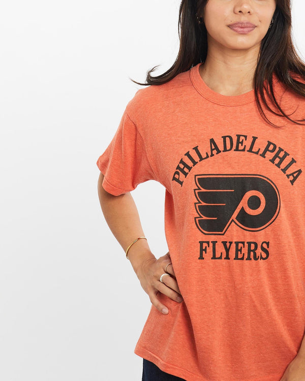 Vintage, 80s, NHL, Philadelphia, Flyers, Tee, The Real Deal, size double extra small, colour Orange, newtown, sydney, australia, thrift store, opshop, preloved, secondhand, sustainable, retro, antique, 70s, 80s, 90s, 2000s, 00s, fashion, clothing, streetwear, trendy, garment, style, boutique, store, shop, archive, sale, cheap, best, top, T-Shirts