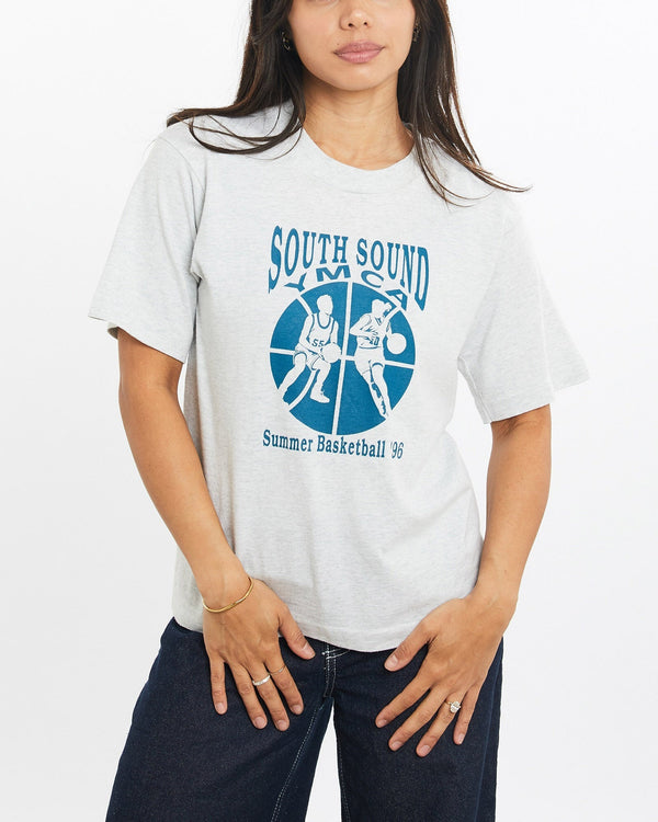 Vintage, 1996, South, Sound, YMCA, Tee, The Real Deal, size double extra small, colour Grey, newtown, sydney, australia, thrift store, opshop, preloved, secondhand, sustainable, retro, antique, 70s, 80s, 90s, 2000s, 00s, fashion, clothing, streetwear, trendy, garment, style, boutique, store, shop, archive, sale, cheap, best, top, T-Shirts