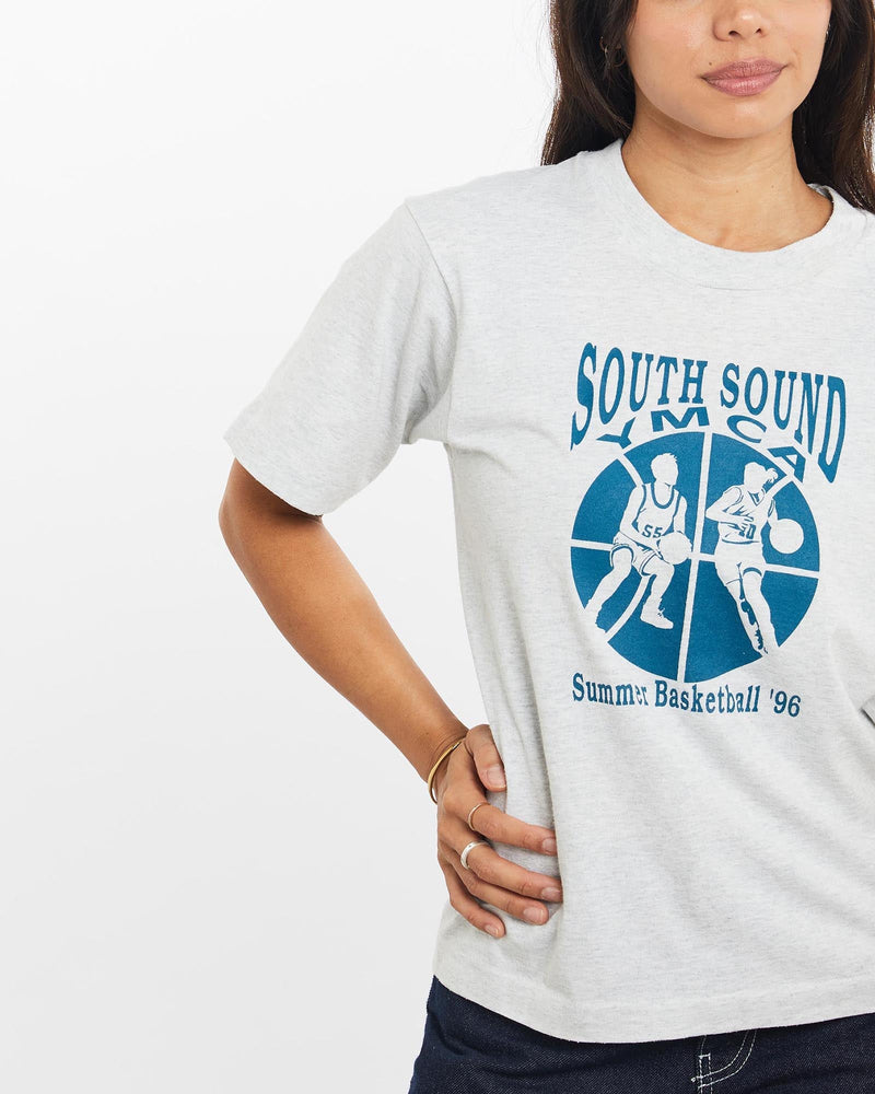 Vintage, 1996, South, Sound, YMCA, Tee, The Real Deal, size double extra small, colour Grey, newtown, sydney, australia, thrift store, opshop, preloved, secondhand, sustainable, retro, antique, 70s, 80s, 90s, 2000s, 00s, fashion, clothing, streetwear, trendy, garment, style, boutique, store, shop, archive, sale, cheap, best, top, T-Shirts