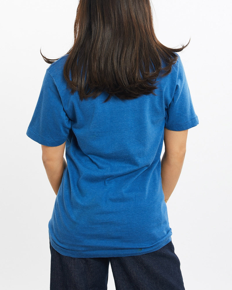 Vintage, 1986, NCAA, Kansas, Jayhawks, Tee, The Real Deal, size double extra small, colour Blue, newtown, sydney, australia, thrift store, opshop, preloved, secondhand, sustainable, retro, antique, 70s, 80s, 90s, 2000s, 00s, fashion, clothing, streetwear, trendy, garment, style, boutique, store, shop, archive, sale, cheap, best, top, T-Shirts