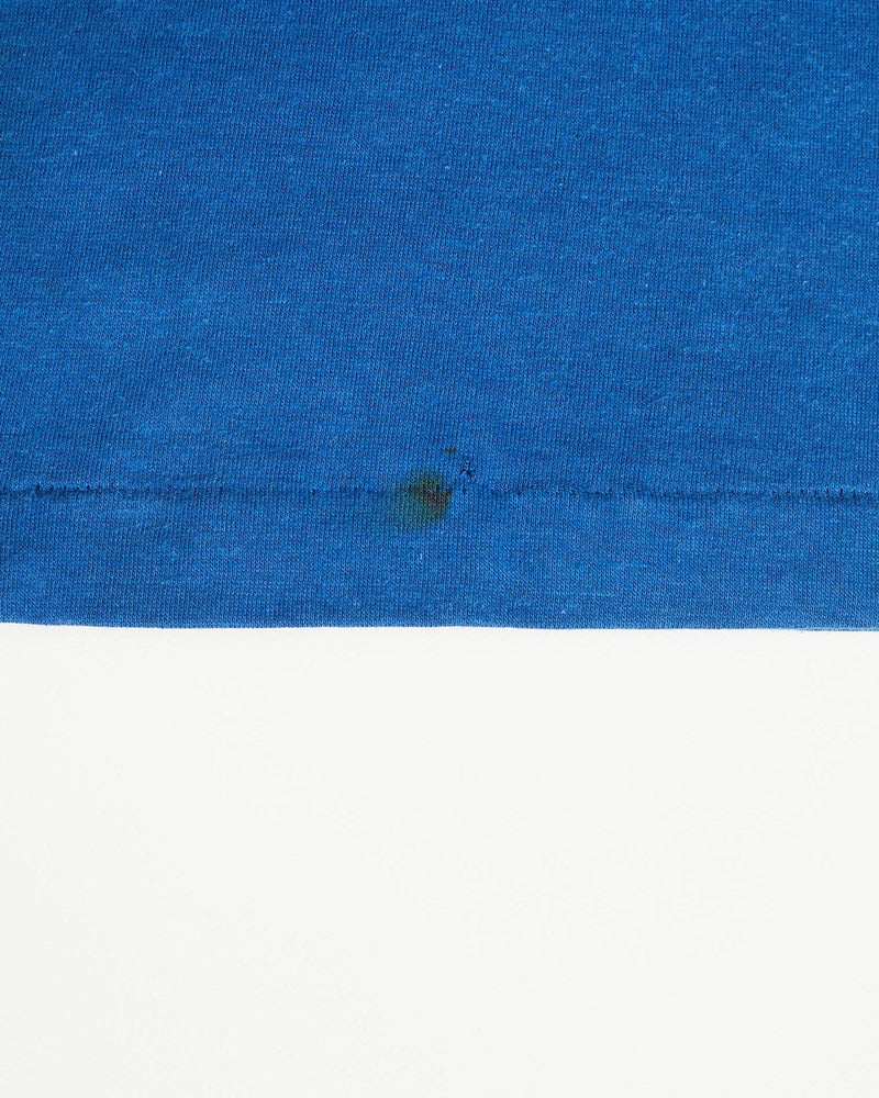 Vintage, 1986, NCAA, Kansas, Jayhawks, Tee, The Real Deal, size double extra small, colour Blue, newtown, sydney, australia, thrift store, opshop, preloved, secondhand, sustainable, retro, antique, 70s, 80s, 90s, 2000s, 00s, fashion, clothing, streetwear, trendy, garment, style, boutique, store, shop, archive, sale, cheap, best, top, T-Shirts