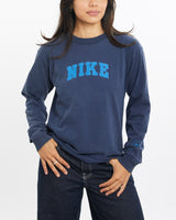 Vintage, Nike, Long, Sleeve, Tee, The Real Deal, size double extra small, colour Navy, newtown, sydney, australia, thrift store, opshop, preloved, secondhand, sustainable, retro, antique, 70s, 80s, 90s, 2000s, 00s, fashion, clothing, streetwear, trendy, garment, style, boutique, store, shop, archive, sale, cheap, best, top, T-Shirts