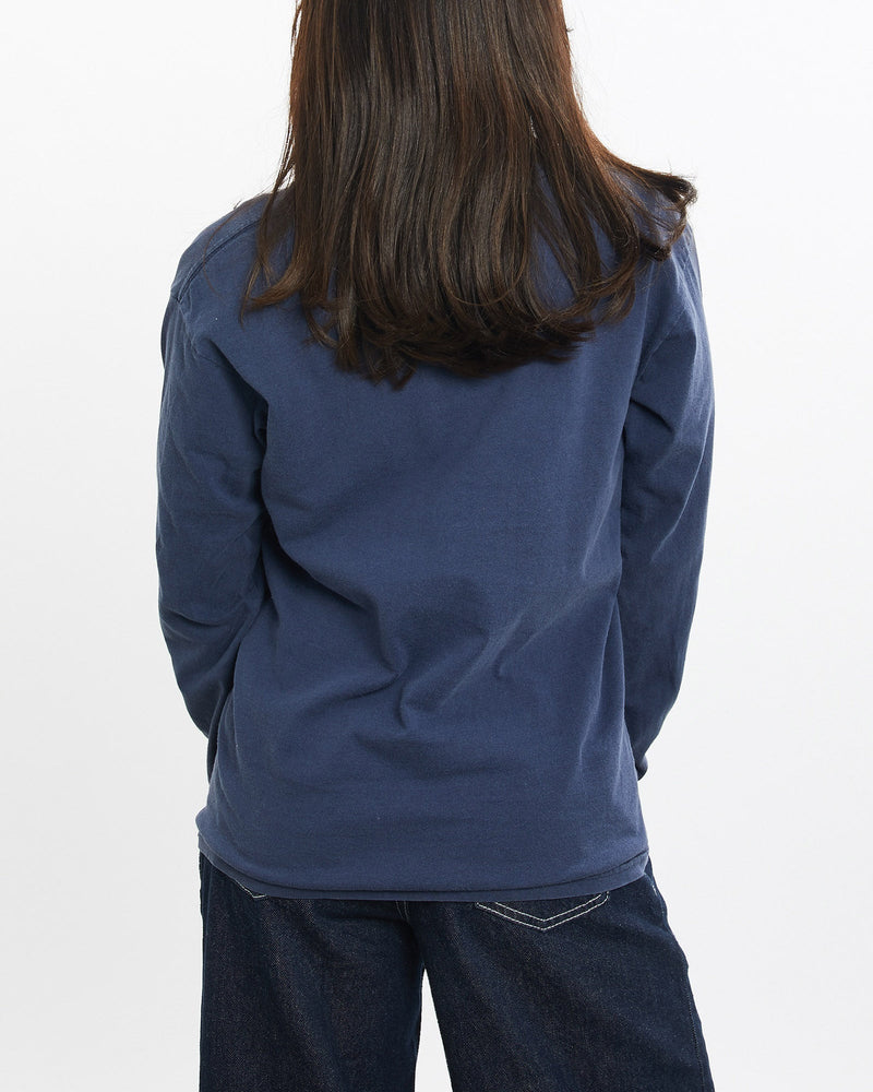 Vintage, Nike, Long, Sleeve, Tee, The Real Deal, size double extra small, colour Navy, newtown, sydney, australia, thrift store, opshop, preloved, secondhand, sustainable, retro, antique, 70s, 80s, 90s, 2000s, 00s, fashion, clothing, streetwear, trendy, garment, style, boutique, store, shop, archive, sale, cheap, best, top, T-Shirts