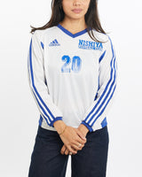 Vintage, Adidas, NISHIYA, Football, Club, Jersey, The Real Deal, size double extra small, colour White, newtown, sydney, australia, thrift store, opshop, preloved, secondhand, sustainable, retro, antique, 70s, 80s, 90s, 2000s, 00s, fashion, clothing, streetwear, trendy, garment, style, boutique, store, shop, archive, sale, cheap, best, top, T-Shirts