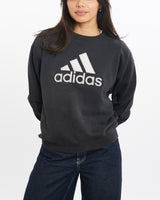 Vintage, 90s, Adidas, Sweatshirt, The Real Deal, size double extra small, colour Black, newtown, sydney, australia, thrift store, opshop, preloved, secondhand, sustainable, retro, antique, 70s, 80s, 90s, 2000s, 00s, fashion, clothing, streetwear, trendy, garment, style, boutique, store, shop, archive, sale, cheap, best, top, Sweats and hoodies