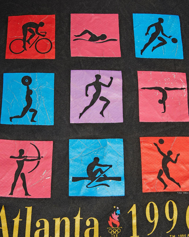 Vintage, 1996, Champion, Atlanta, Olympics, Sweatshirt, The Real Deal, size double extra small, colour Black, newtown, sydney, australia, thrift store, opshop, preloved, secondhand, sustainable, retro, antique, 70s, 80s, 90s, 2000s, 00s, fashion, clothing, streetwear, trendy, garment, style, boutique, store, shop, archive, sale, cheap, best, top, Sweats and hoodies