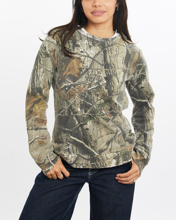 Vintage, Realtree, Camo, Sweatshirt, The Real Deal, size double extra small, colour Multicolour, newtown, sydney, australia, thrift store, opshop, preloved, secondhand, sustainable, retro, antique, 70s, 80s, 90s, 2000s, 00s, fashion, clothing, streetwear, trendy, garment, style, boutique, store, shop, archive, sale, cheap, best, top, Sweats and hoodies