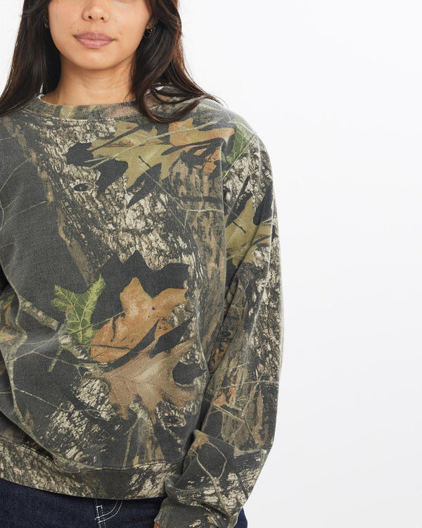 Vintage, Realtree, Camo, Sweatshirt, The Real Deal, size double extra small, colour Multicolour, newtown, sydney, australia, thrift store, opshop, preloved, secondhand, sustainable, retro, antique, 70s, 80s, 90s, 2000s, 00s, fashion, clothing, streetwear, trendy, garment, style, boutique, store, shop, archive, sale, cheap, best, top, Sweats and hoodies