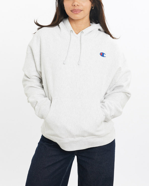 Vintage, Champion, Hooded, Sweatshirt, The Real Deal, size double extra small, colour White, newtown, sydney, australia, thrift store, opshop, preloved, secondhand, sustainable, retro, antique, 70s, 80s, 90s, 2000s, 00s, fashion, clothing, streetwear, trendy, garment, style, boutique, store, shop, archive, sale, cheap, best, top, Sweats and hoodies