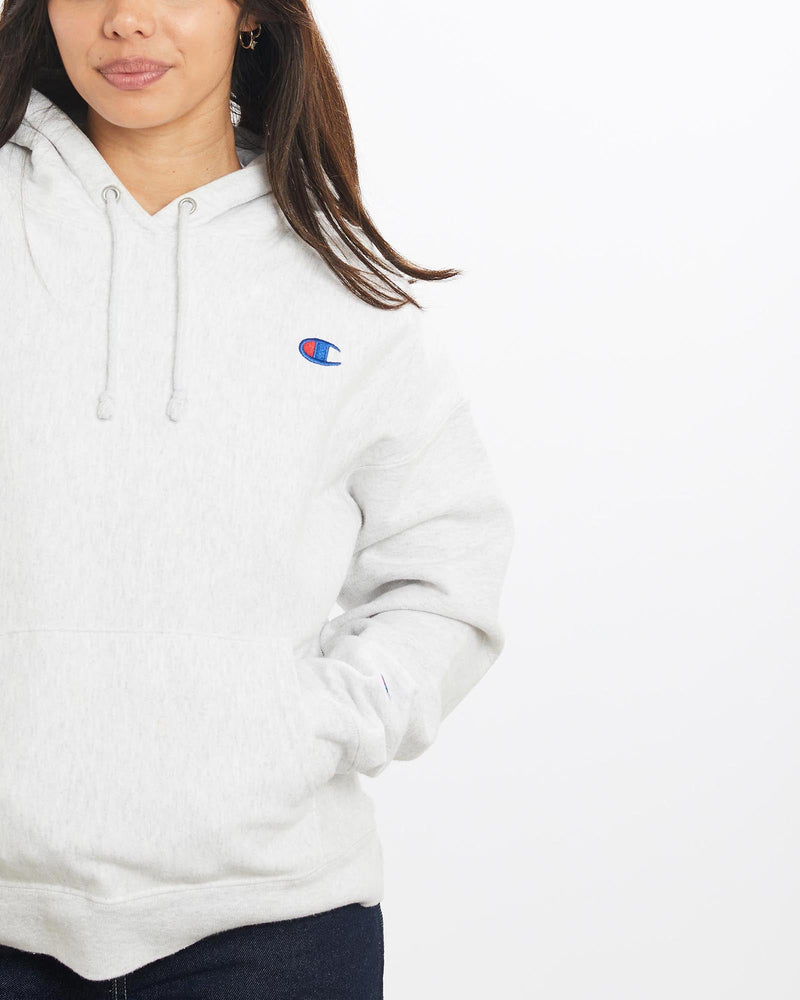 Vintage, Champion, Hooded, Sweatshirt, The Real Deal, size double extra small, colour White, newtown, sydney, australia, thrift store, opshop, preloved, secondhand, sustainable, retro, antique, 70s, 80s, 90s, 2000s, 00s, fashion, clothing, streetwear, trendy, garment, style, boutique, store, shop, archive, sale, cheap, best, top, Sweats and hoodies