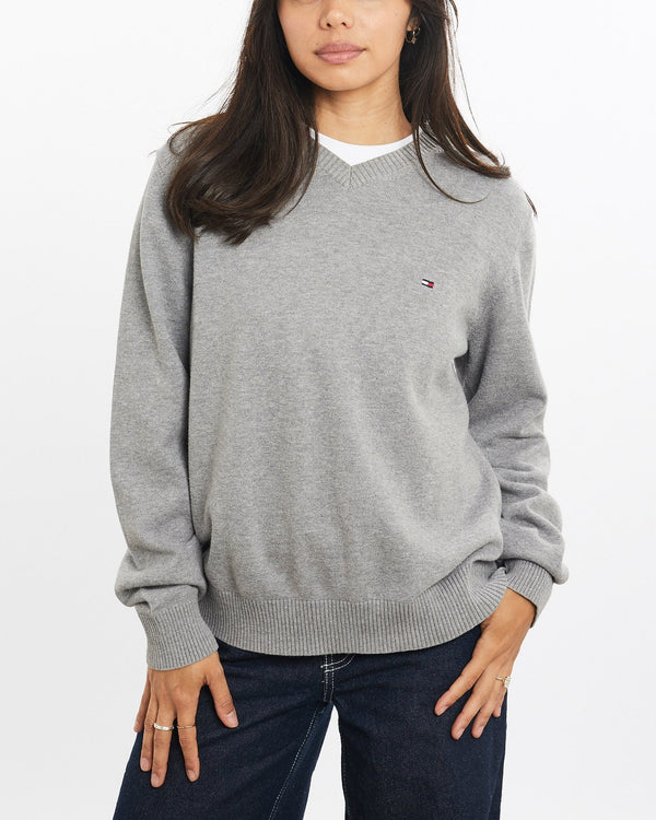 Vintage, Tommy, Hilfiger, Knit, Sweater, The Real Deal, size double extra small, colour Grey, newtown, sydney, australia, thrift store, opshop, preloved, secondhand, sustainable, retro, antique, 70s, 80s, 90s, 2000s, 00s, fashion, clothing, streetwear, trendy, garment, style, boutique, store, shop, archive, sale, cheap, best, top, Sweats and hoodies