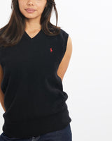 Vintage, 90s, Polo, Ralph, Lauren, Knit, Sweater, Vest, The Real Deal, size double extra small, colour Black, newtown, sydney, australia, thrift store, opshop, preloved, secondhand, sustainable, retro, antique, 70s, 80s, 90s, 2000s, 00s, fashion, clothing, streetwear, trendy, garment, style, boutique, store, shop, archive, sale, cheap, best, top, Sweats and hoodies