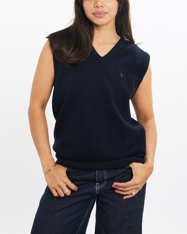 Vintage, 90s, Polo, Ralph, Lauren, Knit, Sweater, Vest, The Real Deal, size double extra small, colour Navy, newtown, sydney, australia, thrift store, opshop, preloved, secondhand, sustainable, retro, antique, 70s, 80s, 90s, 2000s, 00s, fashion, clothing, streetwear, trendy, garment, style, boutique, store, shop, archive, sale, cheap, best, top, Sweats and hoodies