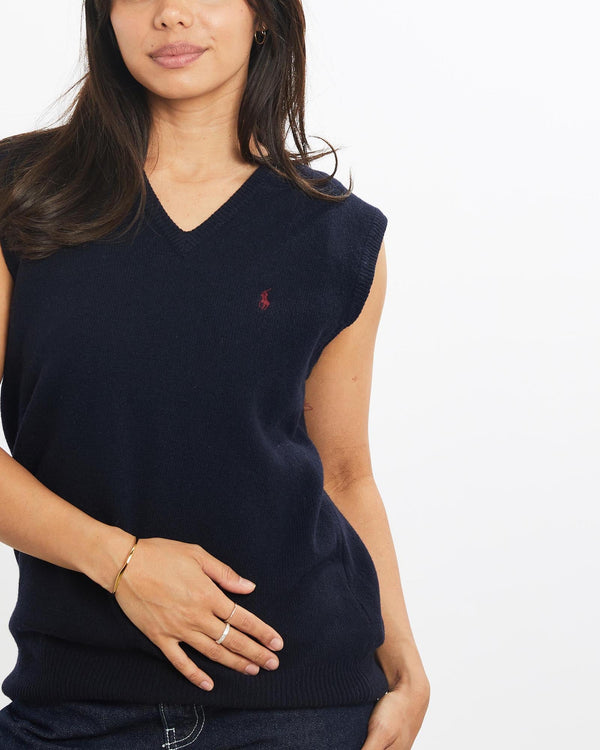 Vintage, 90s, Polo, Ralph, Lauren, Knit, Sweater, Vest, The Real Deal, size double extra small, colour Navy, newtown, sydney, australia, thrift store, opshop, preloved, secondhand, sustainable, retro, antique, 70s, 80s, 90s, 2000s, 00s, fashion, clothing, streetwear, trendy, garment, style, boutique, store, shop, archive, sale, cheap, best, top, Sweats and hoodies