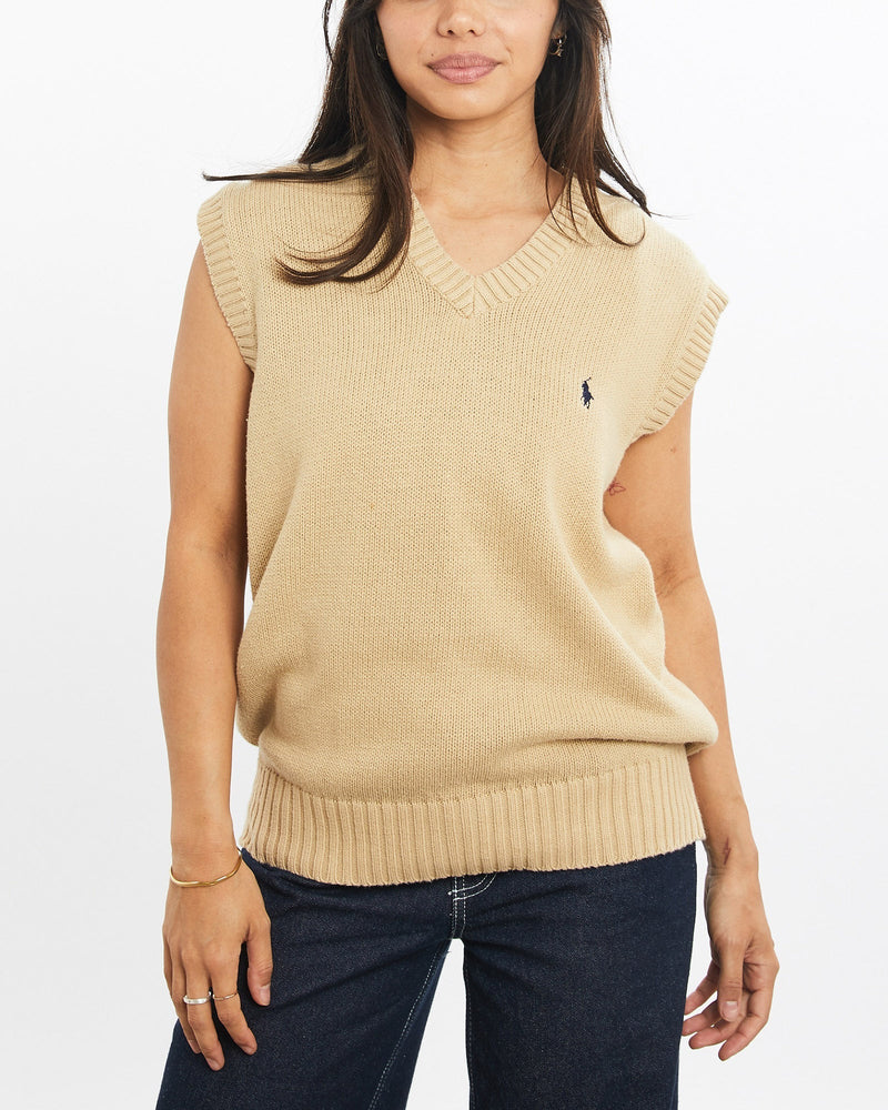 Vintage, 90s, Polo, Ralph, Lauren, Knit, Sweater, Vest, The Real Deal, size double extra small, colour Beige, newtown, sydney, australia, thrift store, opshop, preloved, secondhand, sustainable, retro, antique, 70s, 80s, 90s, 2000s, 00s, fashion, clothing, streetwear, trendy, garment, style, boutique, store, shop, archive, sale, cheap, best, top, Sweats and hoodies