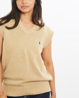 Vintage, 90s, Polo, Ralph, Lauren, Knit, Sweater, Vest, The Real Deal, size double extra small, colour Beige, newtown, sydney, australia, thrift store, opshop, preloved, secondhand, sustainable, retro, antique, 70s, 80s, 90s, 2000s, 00s, fashion, clothing, streetwear, trendy, garment, style, boutique, store, shop, archive, sale, cheap, best, top, Sweats and hoodies