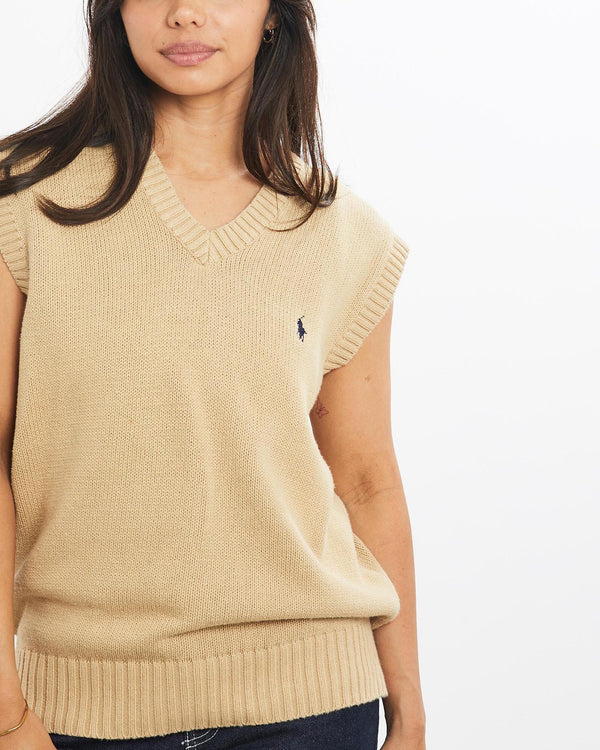 Vintage, 90s, Polo, Ralph, Lauren, Knit, Sweater, Vest, The Real Deal, size double extra small, colour Beige, newtown, sydney, australia, thrift store, opshop, preloved, secondhand, sustainable, retro, antique, 70s, 80s, 90s, 2000s, 00s, fashion, clothing, streetwear, trendy, garment, style, boutique, store, shop, archive, sale, cheap, best, top, Sweats and hoodies