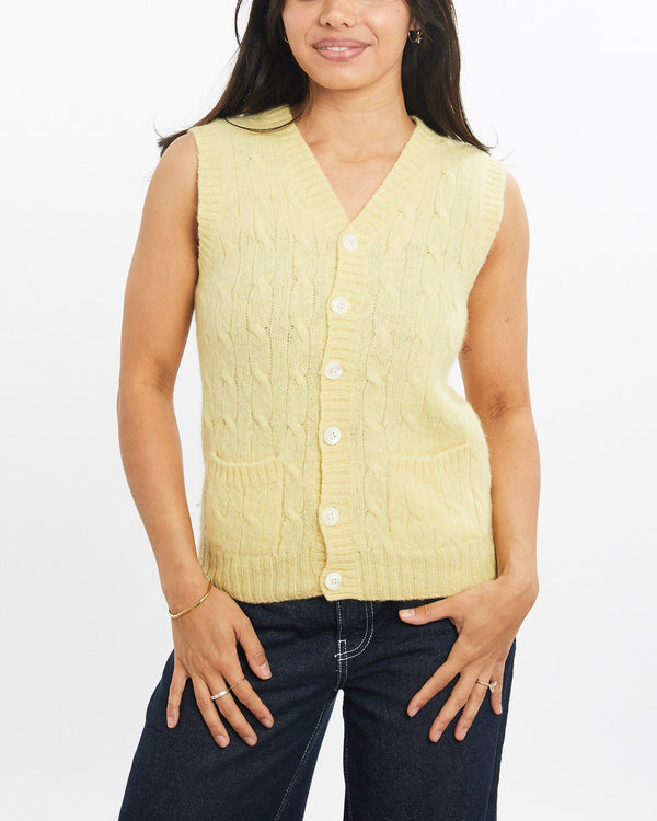 Vintage, 90s, Ralph, Lauren, Knit, Sweater, Vest, The Real Deal, size double extra small, colour Yellow, newtown, sydney, australia, thrift store, opshop, preloved, secondhand, sustainable, retro, antique, 70s, 80s, 90s, 2000s, 00s, fashion, clothing, streetwear, trendy, garment, style, boutique, store, shop, archive, sale, cheap, best, top, Sweats and hoodies