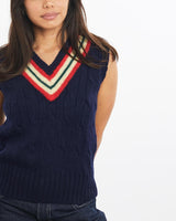 Vintage, 90s, Polo, Ralph, Lauren, Knit, Sweater, Vest, The Real Deal, size double extra small, colour Navy, newtown, sydney, australia, thrift store, opshop, preloved, secondhand, sustainable, retro, antique, 70s, 80s, 90s, 2000s, 00s, fashion, clothing, streetwear, trendy, garment, style, boutique, store, shop, archive, sale, cheap, best, top, Sweats and hoodies