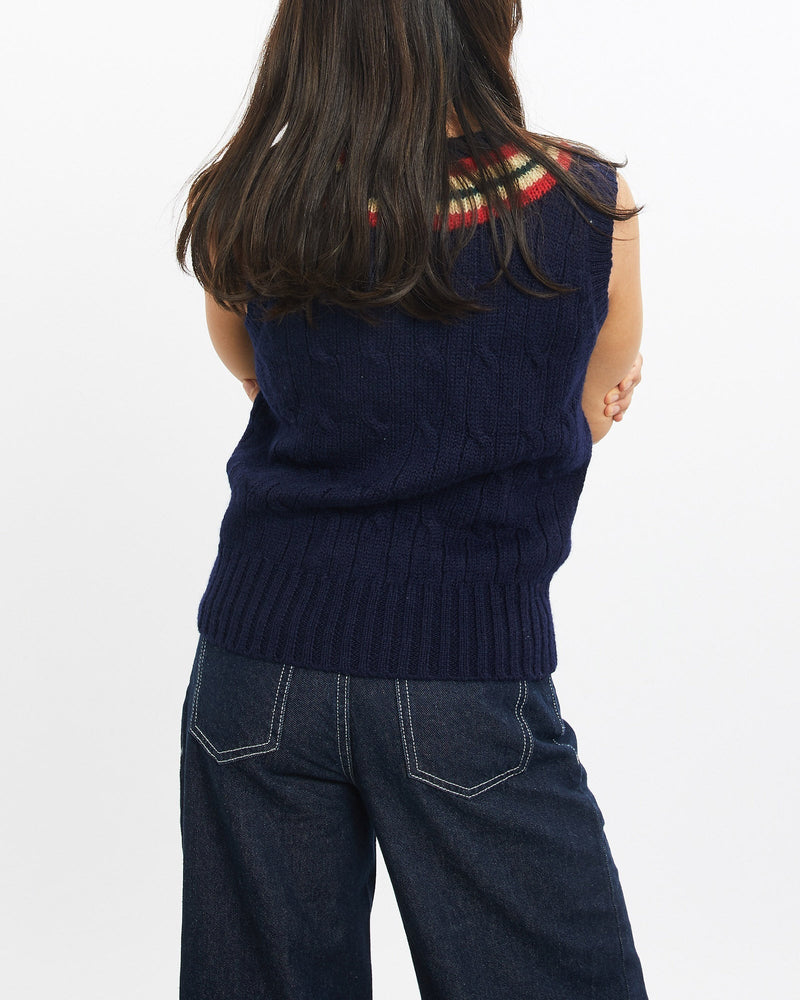 Vintage, 90s, Polo, Ralph, Lauren, Knit, Sweater, Vest, The Real Deal, size double extra small, colour Navy, newtown, sydney, australia, thrift store, opshop, preloved, secondhand, sustainable, retro, antique, 70s, 80s, 90s, 2000s, 00s, fashion, clothing, streetwear, trendy, garment, style, boutique, store, shop, archive, sale, cheap, best, top, Sweats and hoodies