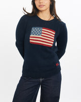 Vintage, Polo, Ralph, Lauren, Flag, Knit, Sweater, The Real Deal, size double extra small, colour Navy, newtown, sydney, australia, thrift store, opshop, preloved, secondhand, sustainable, retro, antique, 70s, 80s, 90s, 2000s, 00s, fashion, clothing, streetwear, trendy, garment, style, boutique, store, shop, archive, sale, cheap, best, top, Sweats and hoodies