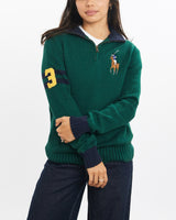 Vintage, Polo, Ralph, Lauren, Quarter, Zip, Knit, Sweater, The Real Deal, size double extra small, colour Green, newtown, sydney, australia, thrift store, opshop, preloved, secondhand, sustainable, retro, antique, 70s, 80s, 90s, 2000s, 00s, fashion, clothing, streetwear, trendy, garment, style, boutique, store, shop, archive, sale, cheap, best, top, Sweats and hoodies