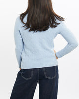 Vintage, Polo, Ralph, Lauren, Cable, Knit, Sweater, The Real Deal, size double extra small, colour Blue, newtown, sydney, australia, thrift store, opshop, preloved, secondhand, sustainable, retro, antique, 70s, 80s, 90s, 2000s, 00s, fashion, clothing, streetwear, trendy, garment, style, boutique, store, shop, archive, sale, cheap, best, top, Sweats and hoodies