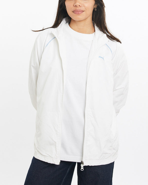 Vintage, Puma, Windbreaker, Jacket, The Real Deal, size double extra small, colour White, newtown, sydney, australia, thrift store, opshop, preloved, secondhand, sustainable, retro, antique, 70s, 80s, 90s, 2000s, 00s, fashion, clothing, streetwear, trendy, garment, style, boutique, store, shop, archive, sale, cheap, best, top, Jackets