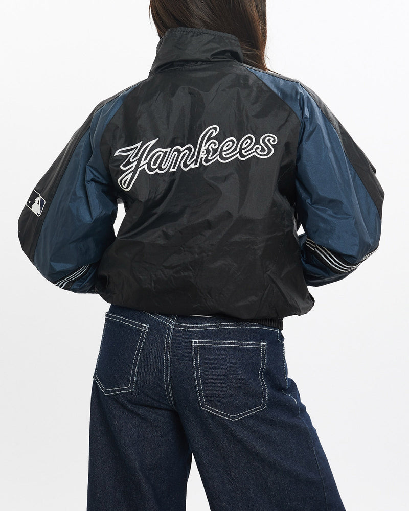 Vintage, MLB, New, York, Yankees, Reversible, Windbreaker, Jacket, The Real Deal, size double extra small, colour Black, newtown, sydney, australia, thrift store, opshop, preloved, secondhand, sustainable, retro, antique, 70s, 80s, 90s, 2000s, 00s, fashion, clothing, streetwear, trendy, garment, style, boutique, store, shop, archive, sale, cheap, best, top, Jackets