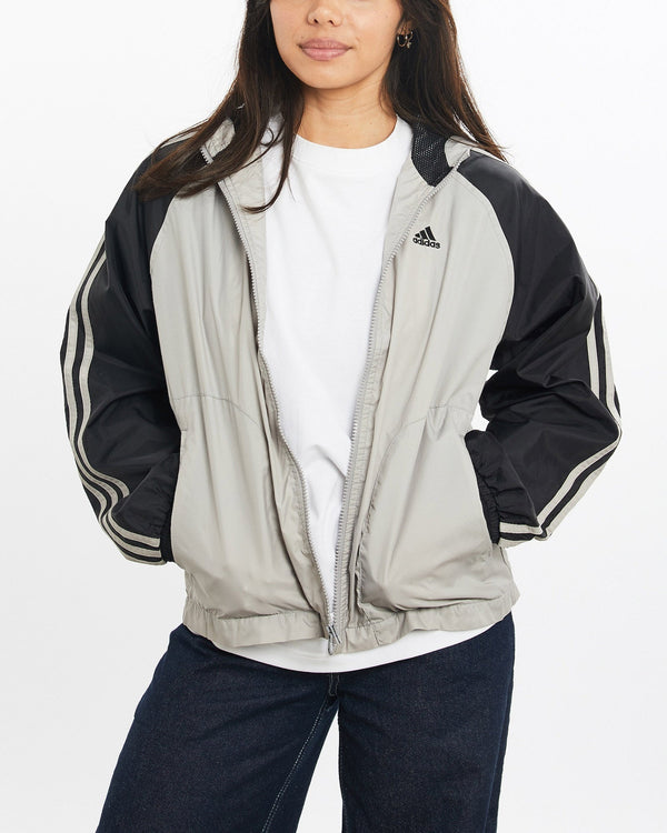 Vintage, Adidas, Windbreaker, Jacket, The Real Deal, size double extra small, colour Grey, newtown, sydney, australia, thrift store, opshop, preloved, secondhand, sustainable, retro, antique, 70s, 80s, 90s, 2000s, 00s, fashion, clothing, streetwear, trendy, garment, style, boutique, store, shop, archive, sale, cheap, best, top, Jackets